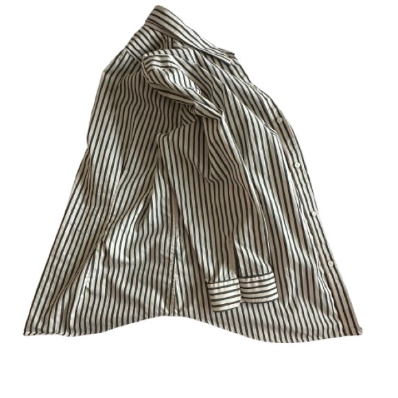 Ralph Lauren Women's XL Green & Ivory Striped Button Down Sleeved Collared Shirt - Picture 8 of 15